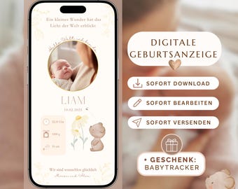 Gender Reveal Video - Customizable Canva Template - Animated Gender Reveal Video to instantly download & send via WhatsApp