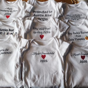 custom personalised embroidered baby pregnancy announcement vests