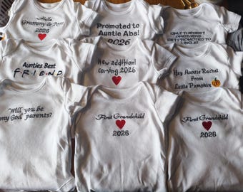 custom personalised embroidered baby pregnancy announcement vests