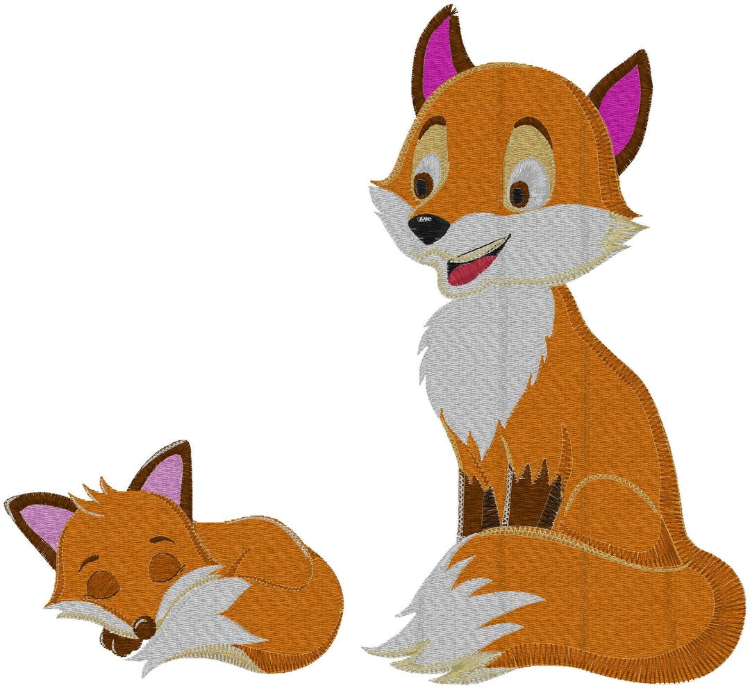 Fox Machine Images Cartoon Fox Machine Embroidery Design Set (digital Download) - Etsy