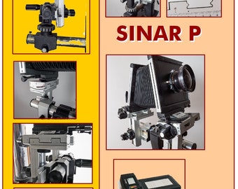 Sinar P2 optical bench with different standard formats 4x5" - 5x7" 8x10"