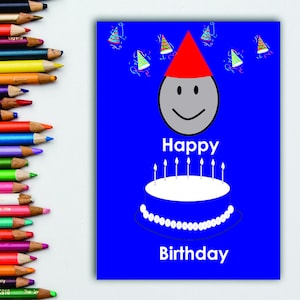 Cartão de aniversário de autismo, cartão de aniversário para necessidades especiais, cartão de aniversário de menino autista, autismo,