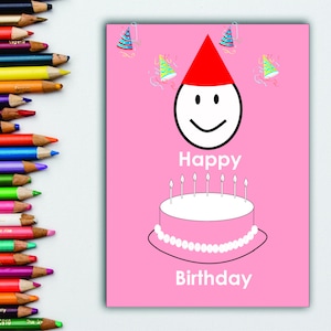 Cartão de aniversário de autismo, cartão de aniversário para necessidades especiais, cartão de aniversário de menina autista, autismo,