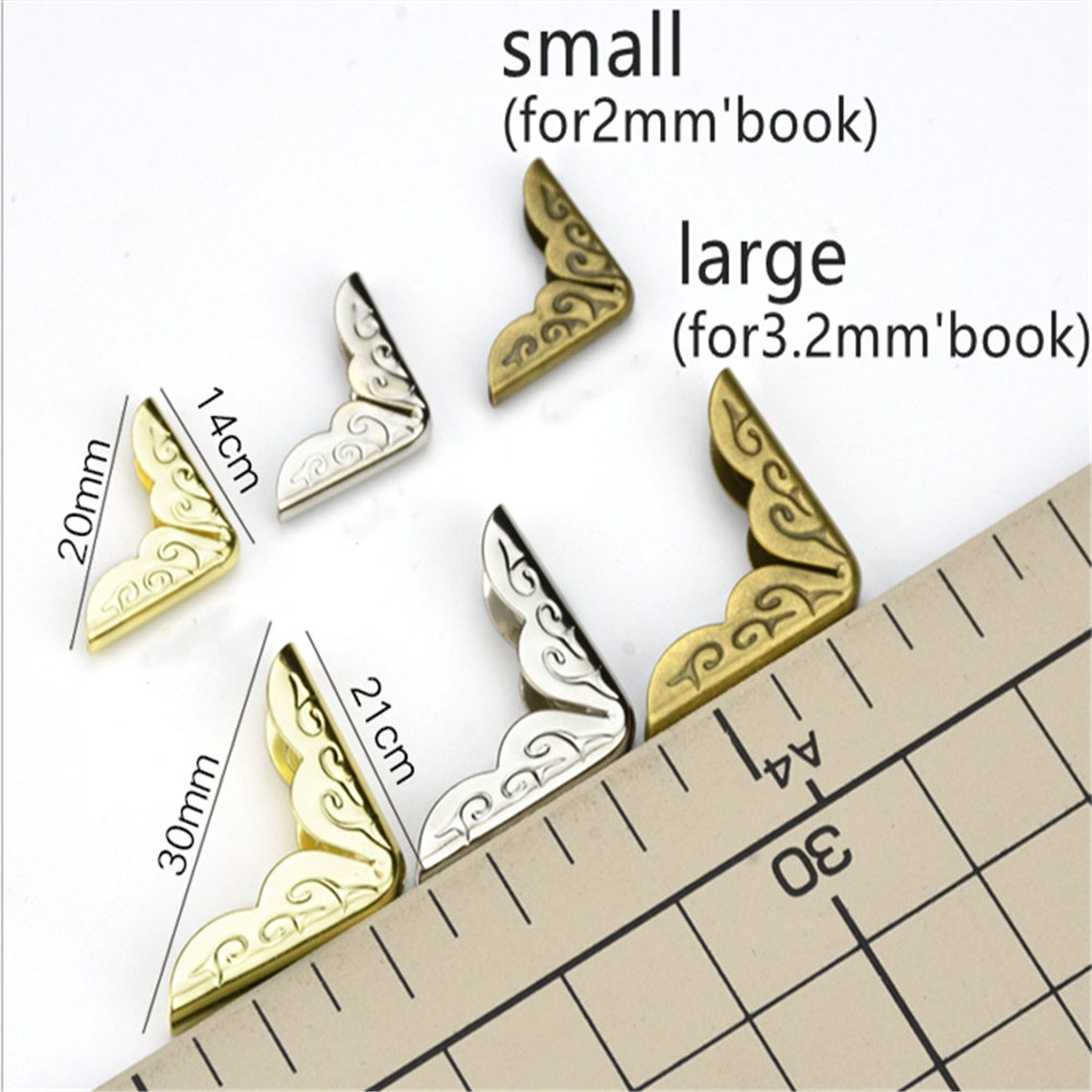 10PCS Metal Book Corner Protector for DIY Scrapbooking Picture Album
