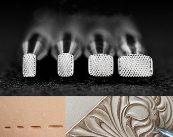 Leder-Stempel-Werkzeug Schnitzen Metall Stempel Leder Handwerk arbeiten Sattel machen 304 Edelstahl DIY Werkzeuge 4 Arten