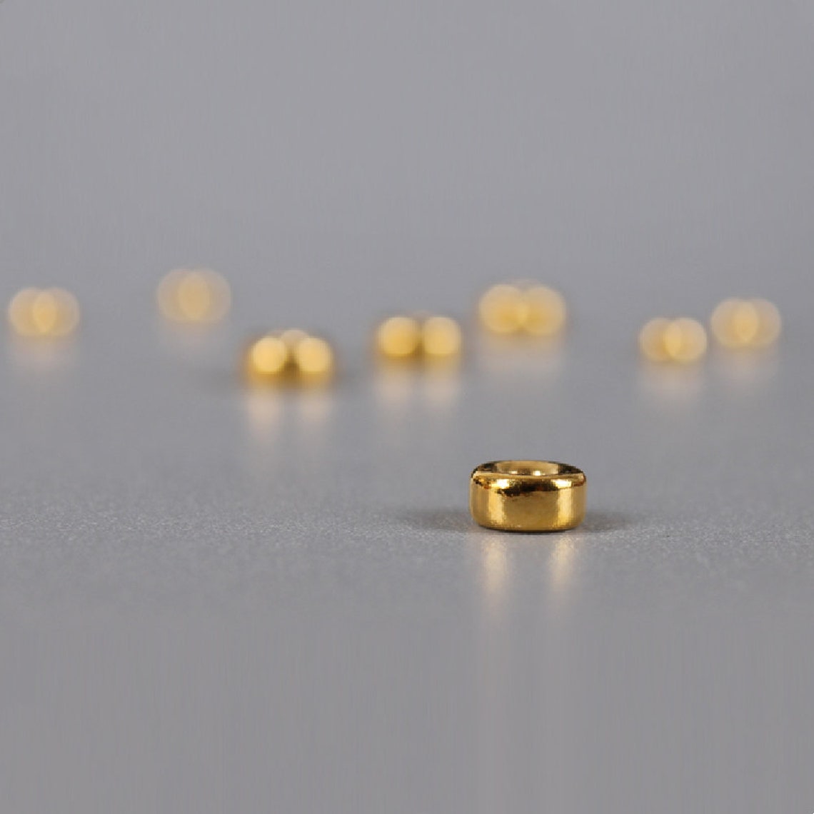 24K Pure Gold Round Spacer Beads for Bracelet Necklace Jewelry Etsy