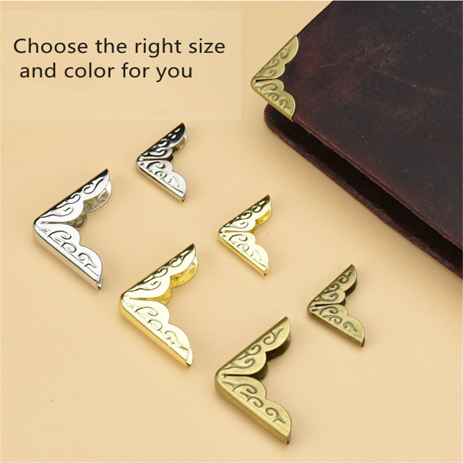 10PCS Metal Book Corner Protector for DIY Scrapbooking Picture Album