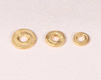 24K Pure Gold Round Spacer Beads for Bracelet Necklace Jewelry Making, One Bead Luxury Gold