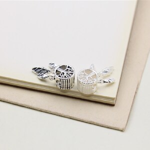 925 Sterling Silver Tassel Pendant Fit Women Charm Bracelets & Necklaces