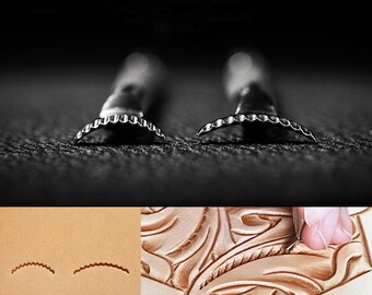 Leder-Stempel-Werkzeug Leder Druck Punch Werkzeuge handgemachte Schnitzerei Lederhandwerk Skulptur Stempel 2 Arten(304Edelstahl)