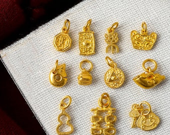 Zawieszka z czystego złota 24K Luksusowa biżuteria DIY Akcesoria 1 szt.