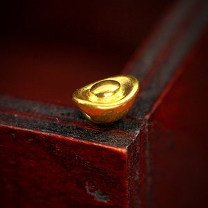 24K Pure Gold Bead Wealth Gold Ingot for Bracelet Necklace Jewelry Making Luxury Bead DIY