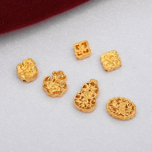 24K Pure Gold Spacer Beads Unique Gold Bead for Bracelet Necklace Jewelry Making, One Bead Luxury Gold