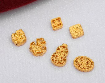 24K Pure Gold Spacer Perlen Unikat GoldPerle für Armband Schmuckherstellung, One Bead Luxury Gold