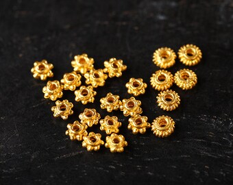 24K Pure Gold 999 Spacer Beads for Bracelet Necklace Jewelry Making, One Bead