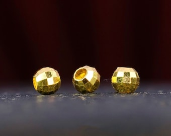 24K Pure Gold Lucky Spacer Beads for Bracelet Necklace Jewelry Making, One Bead Luxury Gold