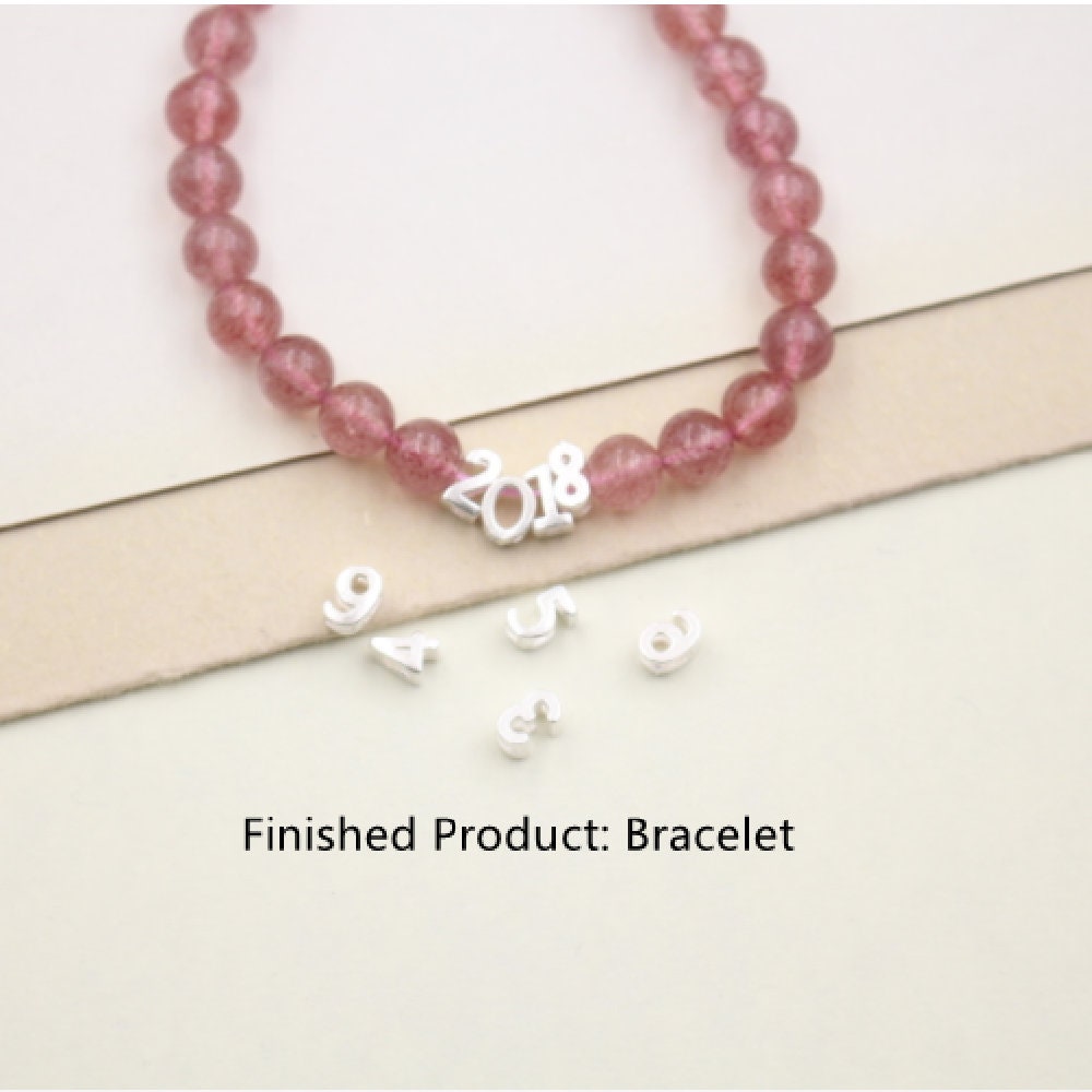 100 Ciondoli Numeri 0-9 Argento - Kit Fai Da Te Per Creazione Gioielli E Scrapbooking