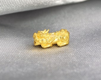 24K Pure Gold Pixiu Bead Wealth for Bracelet Necklace Jewelry Making Luxury Bead DIY