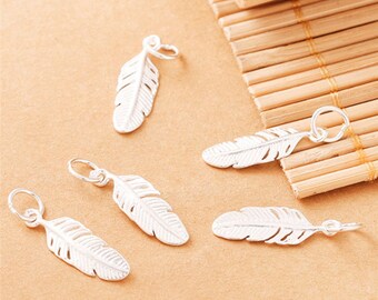 5pcs 925 Sterling Silber Licht wie eine Feder Anhänger