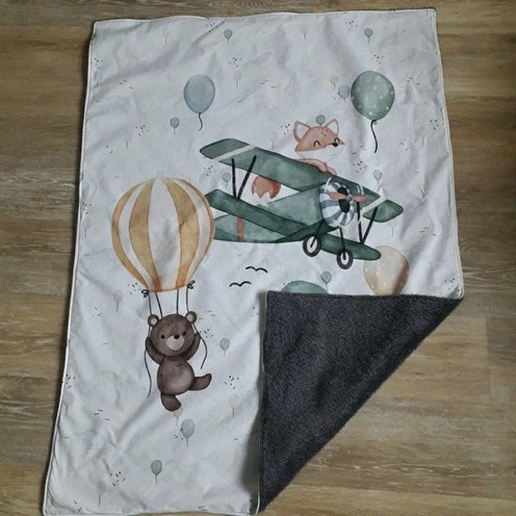Couverture Enfant ou Bébé Motif Aviateur