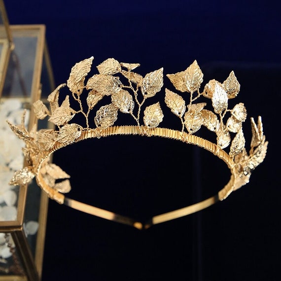 Gold Silver Leaf Crown Gold Bridal Tiara Gold Leaf Crown Etsy