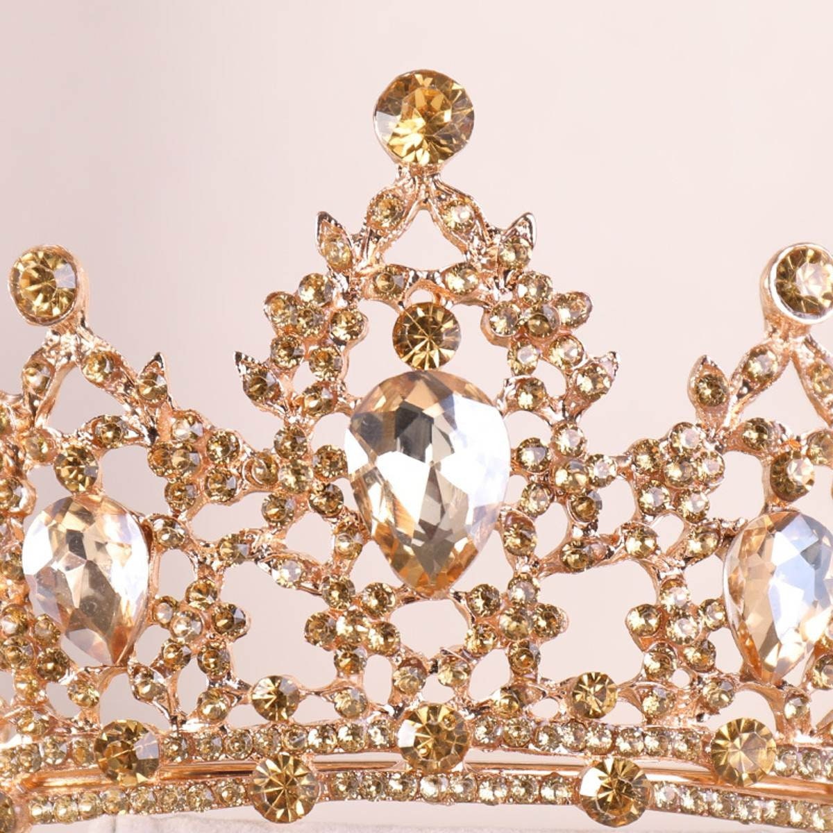 Gold weiß Kristall Braut Tiara Krone/Kamm Pageant Prom Strass Etsy