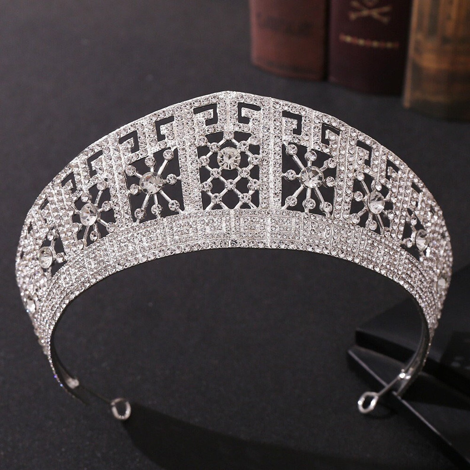 Tiara Kristallkrone Mit Strasskamm, Verstellbar Gold – Für Hochzeit, Geburtstag, Prinzessinnen-Partys
