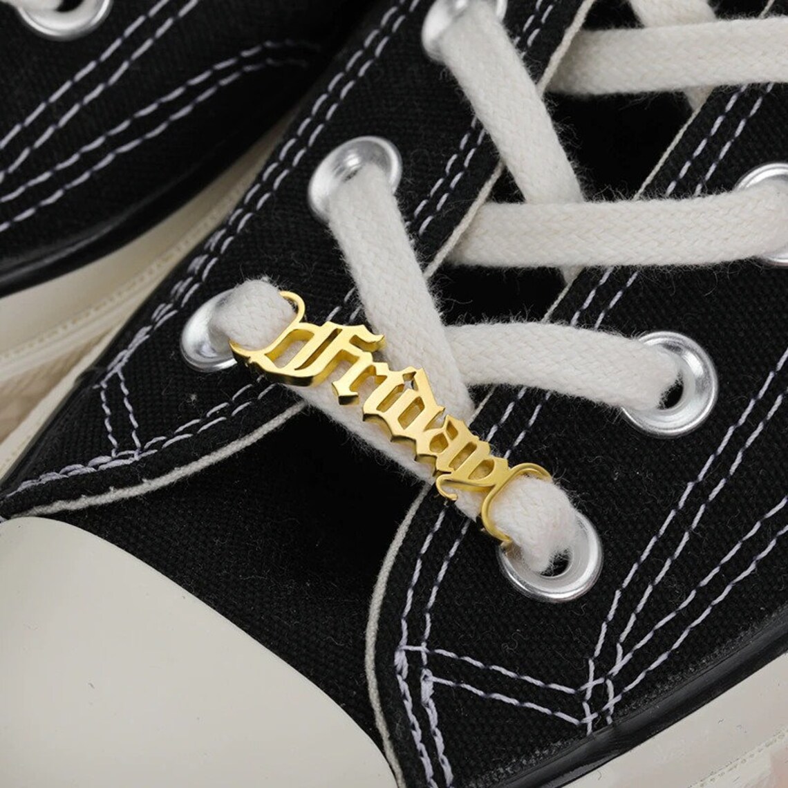 Personalized Name Shoe Buckle in Gold/Custom Shoelace Clips Etsy