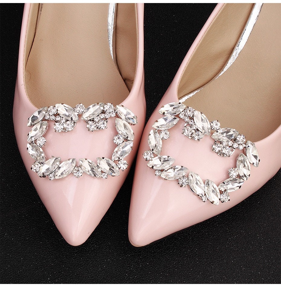 Bridal Shoe Clips Rhinestone Shoe Clips Shoe Clips for Bridal Wedding Shoes  Accessories Rhinestone Shoe Jewels Shoe Clip Bridal Shoe Clip On 