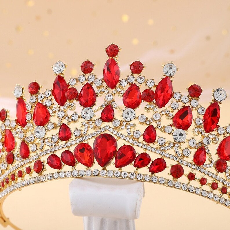 Purple Baroque Crystal Bridal Tiara Pink Gold Tiara Etsy