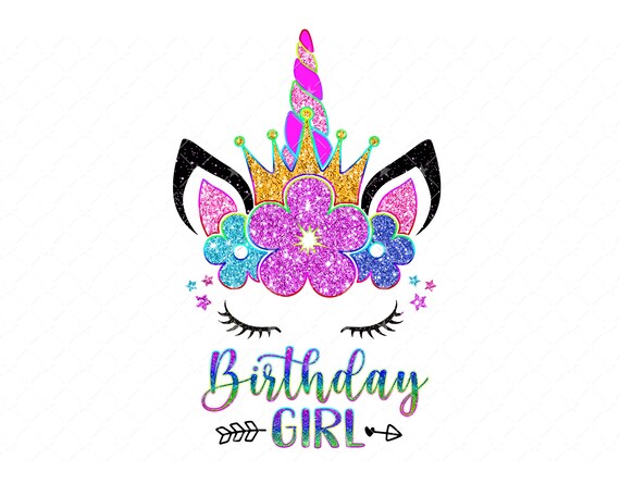 Rainbow Unicorn Birthday png Birthday Girl Unicorn Face png | Etsy