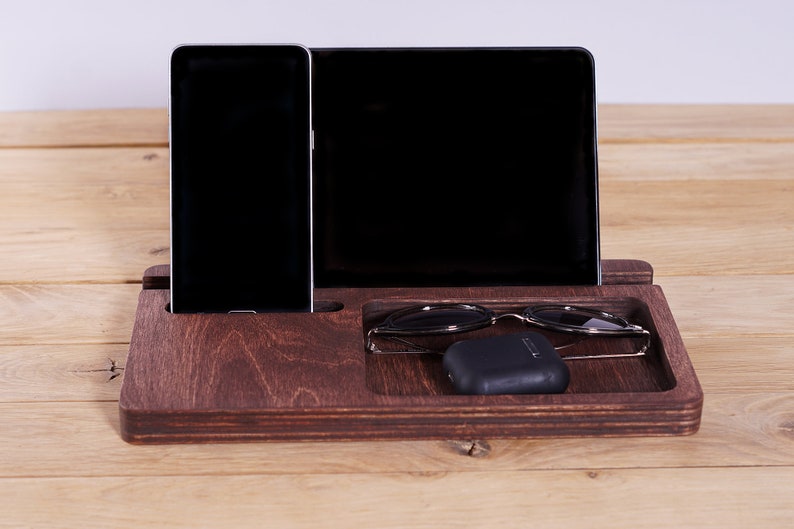 Wood Charging Station Wood Docking Station Charging Station Organizer