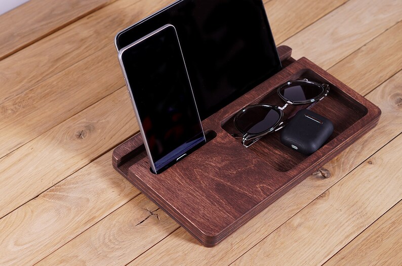 Wood Charging Station Wood Docking Station Charging Station Organizer