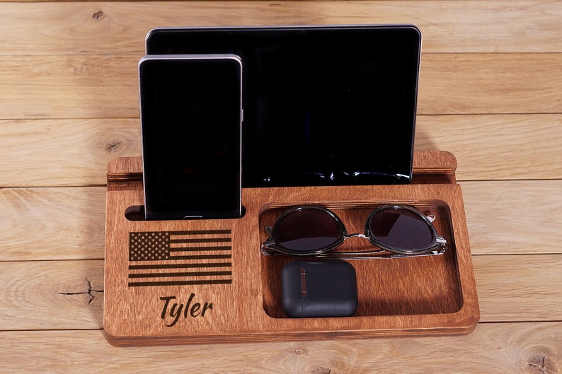 Wood Charging Station Wood Docking Station Charging Station Organizer