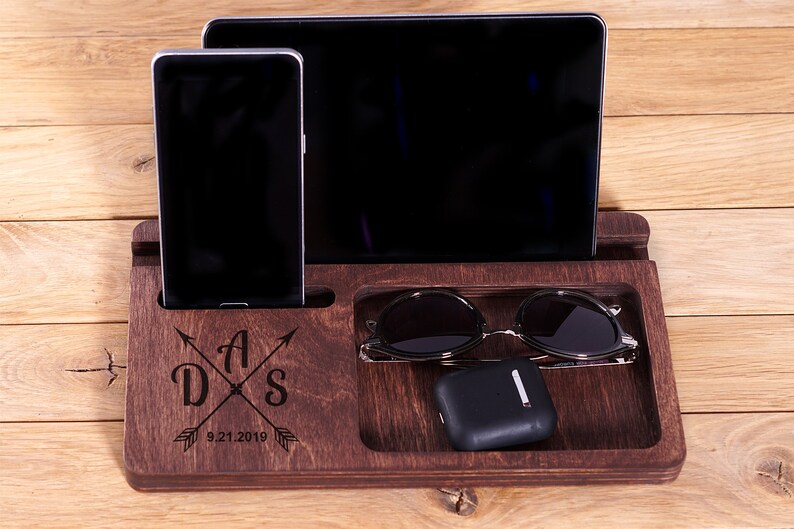 Wood Charging Station Wood Docking Station Charging Station Organizer