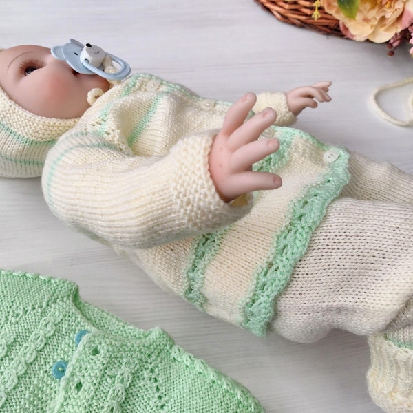 Vêtements pour poupée Reborn 20"/Vêtements tricotés à la main pour une poupée Reborn en silicone 54 cm/Ensemble pour bébé prématuré/Ensemble pour bébé prématuré/Ensemble de vêtements pour poupée