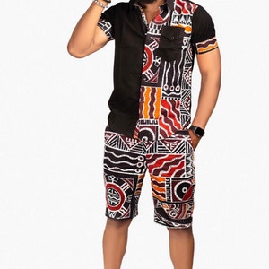 Men&#39;s African Print Shirt: Short Sleeve Button-Down, Ankara Cotton