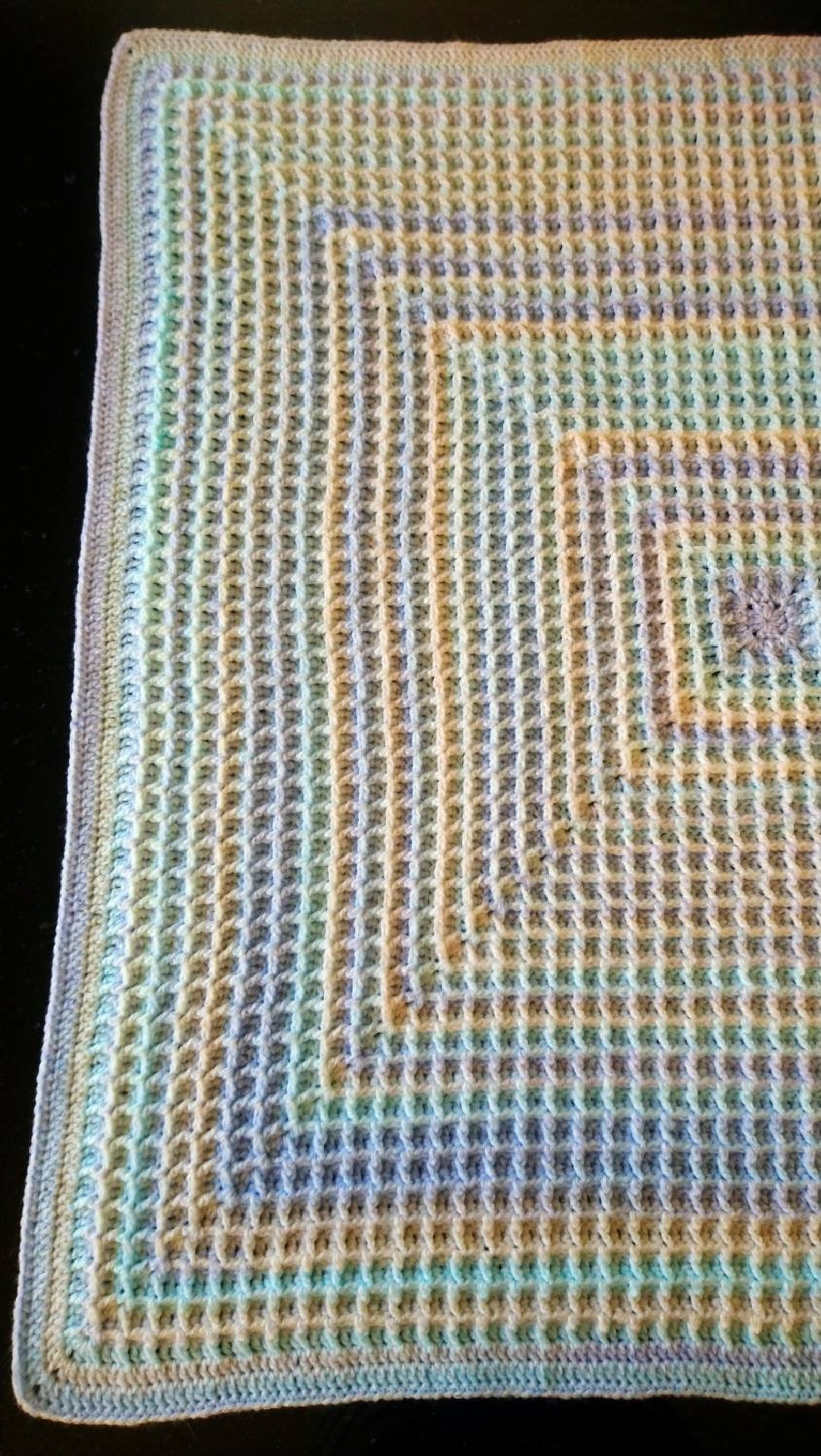 Crochet Square Waffle Stitch Baby Cot Pram Blanket Multi Etsy