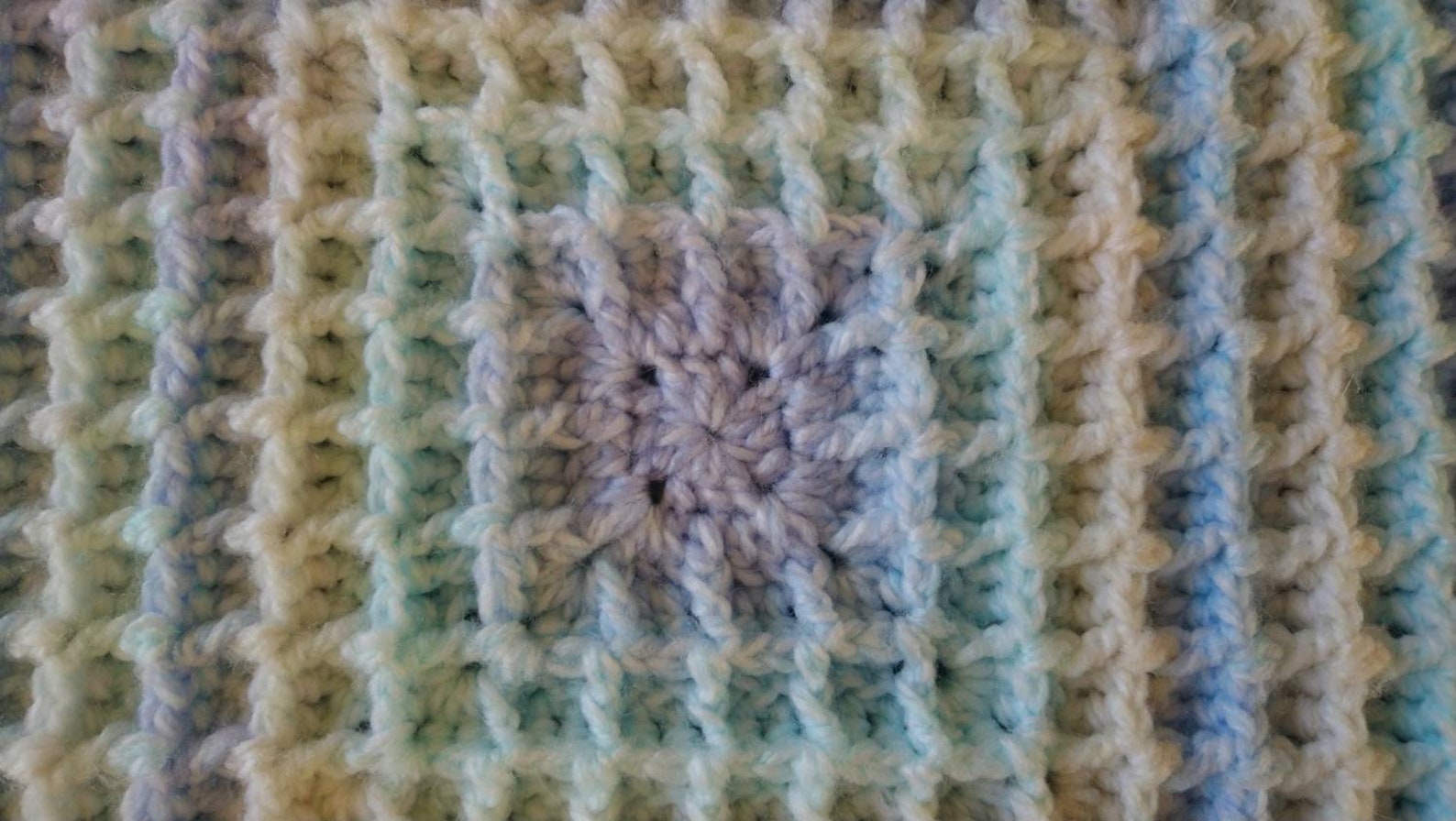 Crochet Square Waffle Stitch Baby Cot Pram Blanket Multi Etsy
