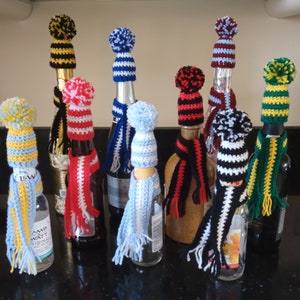 Crochet Bobble Hat and Scarf Set PDF Pattern Bottle Topper