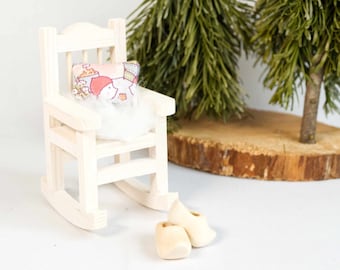 rocking chair | Accessories gnome door | Rocking chair miniature dollhouse scale 1:12