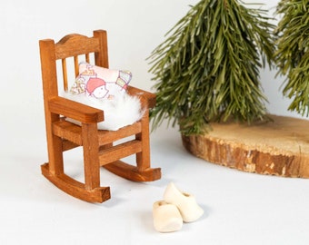 rocking chair | Accessories gnome door | Rocking chair miniature dollhouse scale 1:12
