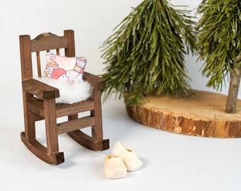 Rocking chair | Accessories Secret Santa door | Rocking chair miniature dollhouse scale 1:12