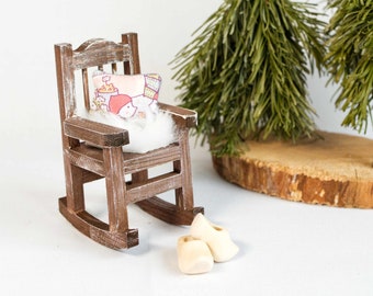 Rocking chair | Accessories Secret Santa door | Rocking chair miniature dollhouse scale 1:12