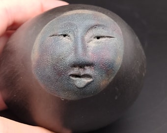 Nan Emmett Deva Spirit Ceremonial Rattle Hollow Face - Raku Fired ...