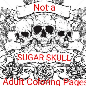 Not A Sugar Skull Coloring Book For Adults - Coloring Book of Skulls For Adults That Are Not Sugar Skull Designs. Digital Download PDF