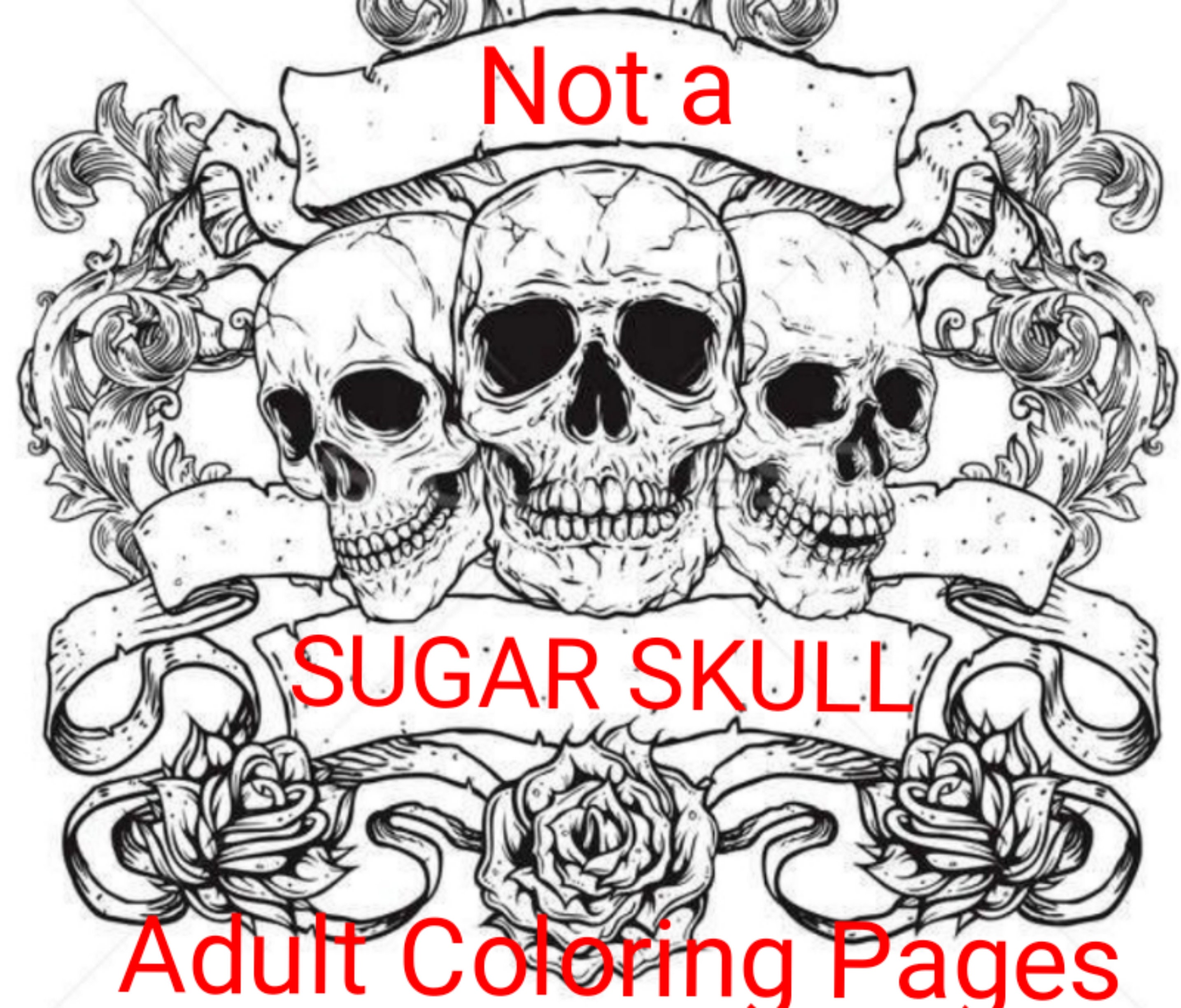 Download Not A Sugar Skull Coloring Book For Adults Coloring Book Of Etsy