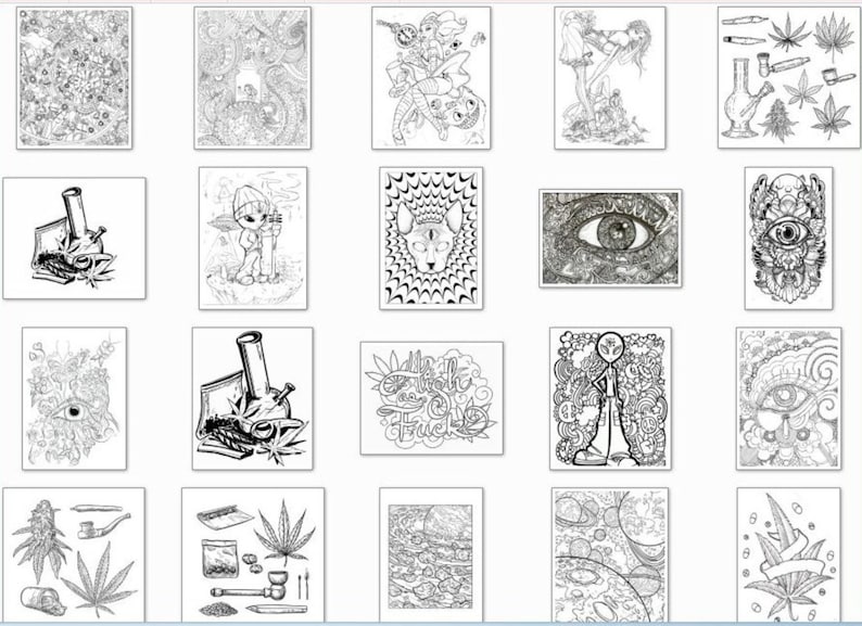 Stoner & Pot Heads Coloring Book for Adults: Higher (Instant Download