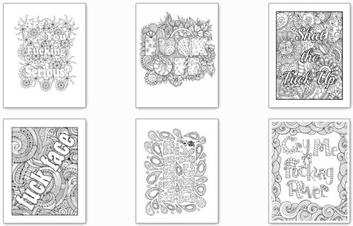 New Swear Word Coloring Book for Adults: Adult Cuss & Color 2. | Etsy