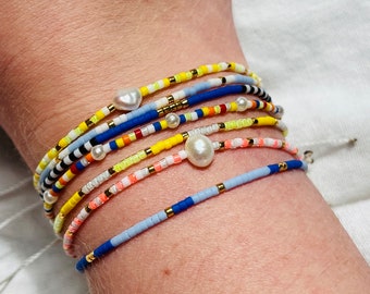 Adjustable Beaded Bracelets, Waterproof Bracelets, Seed Bead Bracelets, Summer Jewelry